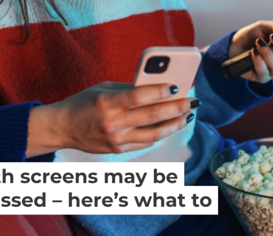 Using multiple digital devices at once can be highly distracting and overstimulating. Riska/E+ via Getty Images